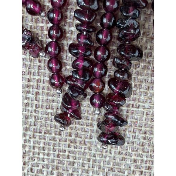 Genuine Amethyst & Sterling Silver Chandelier Earrings – Handcrafted Boho - Picture 5 of 8